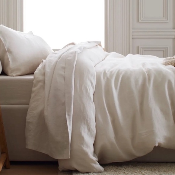 Quince Other - QUINCE EUROPEAN LINEN DUVET COVER SET KING/CAL KING IN IVORY